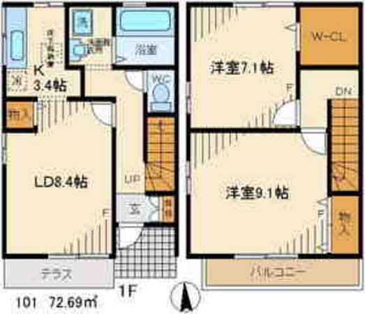 メゾンアルブルIIの物件間取画像